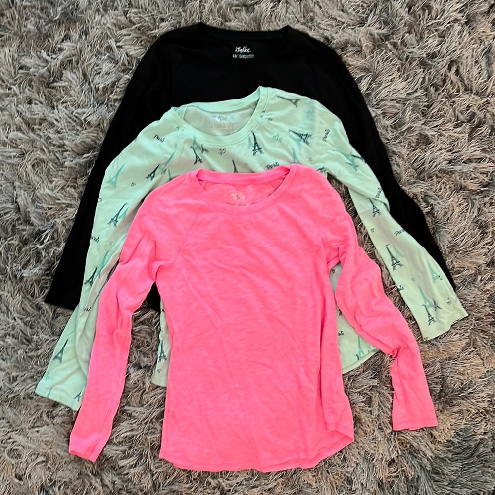Lot of 3 Long Sleeve Justice Ts - 10